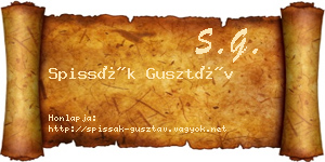 Spissák Gusztáv névjegykártya